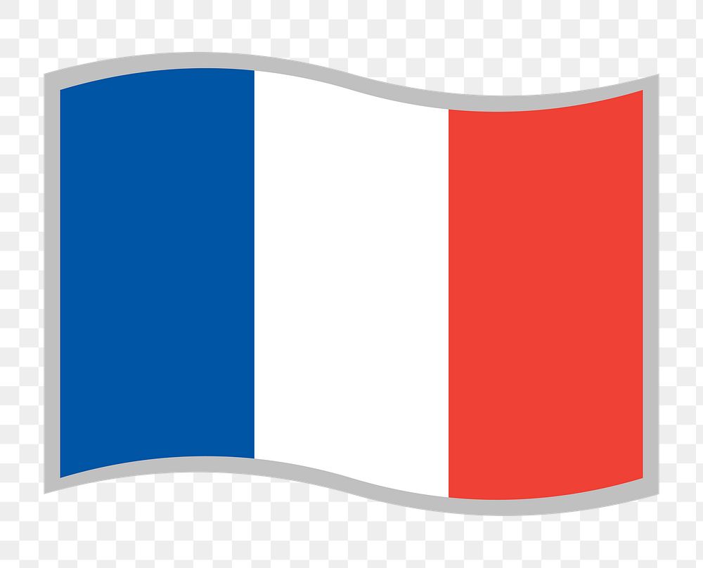 PNG France flag sticker,  transparent background. Free public domain CC0 image.