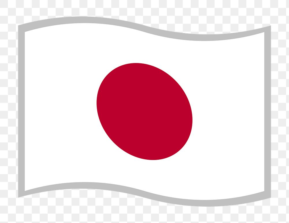 PNG Japan flag sticker, transparent background. Free public domain CC0 image.