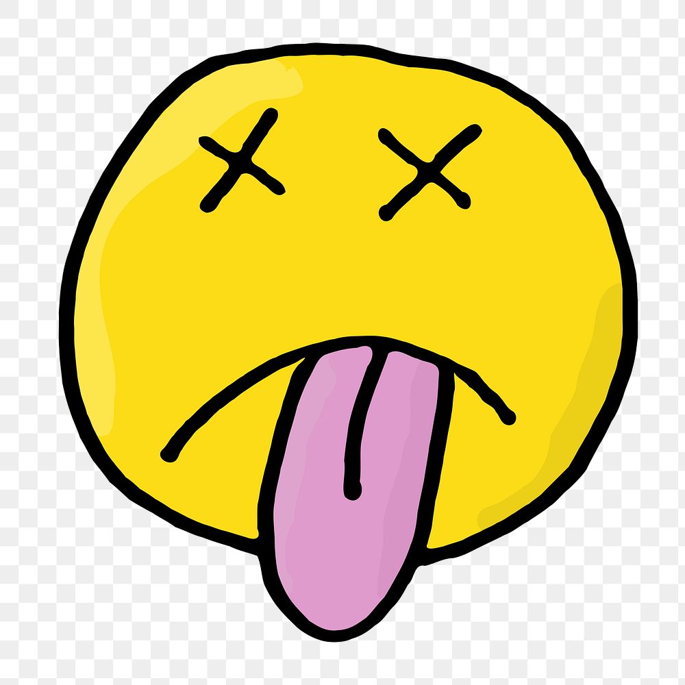 PNG Bad mood face symbol sticker,  transparent background. Free public domain CC0 image.