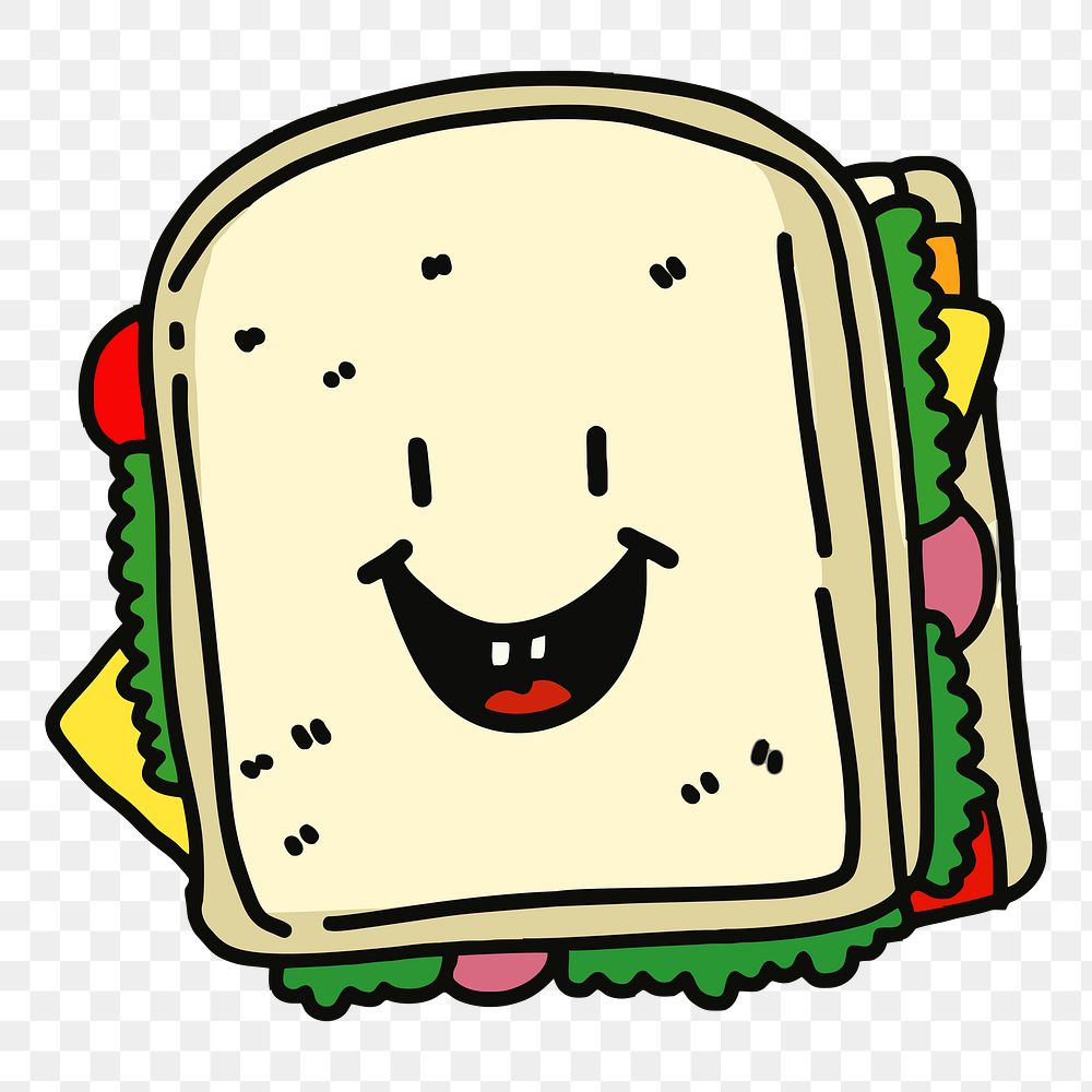 PNG Sandwich doodle  illustration, transparent background. Free public domain CC0 image.