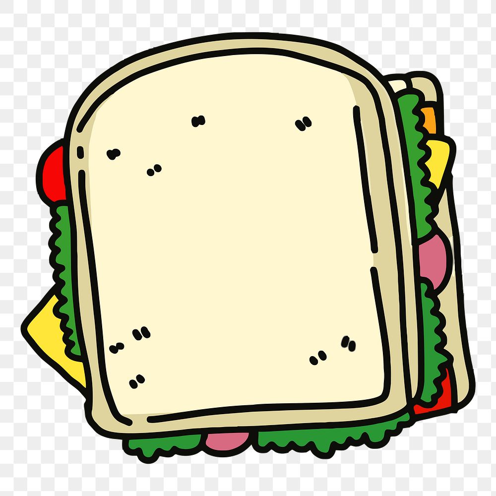 PNG Sandwich doodle  illustration, transparent background. Free public domain CC0 image.