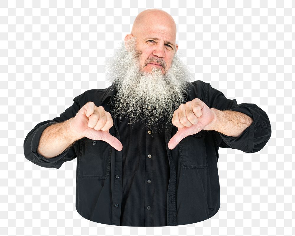 PNG Man thumbs down, collage element, transparent background
