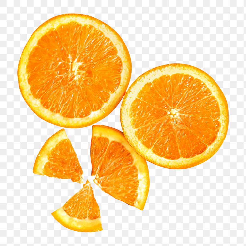 Orange slices png, food element, transparent background