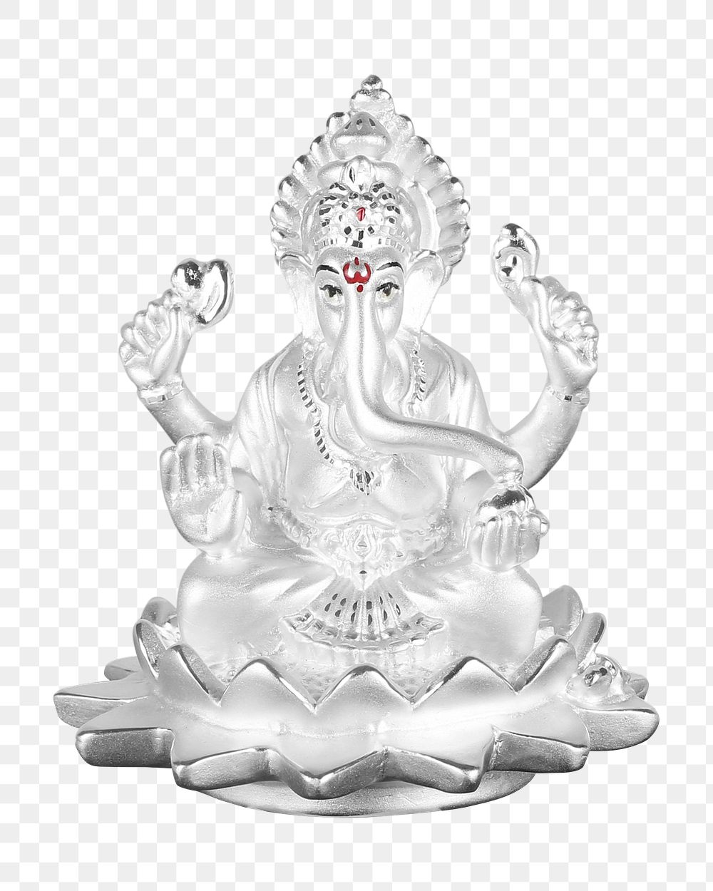 Png white Ganesha statue, transparent background