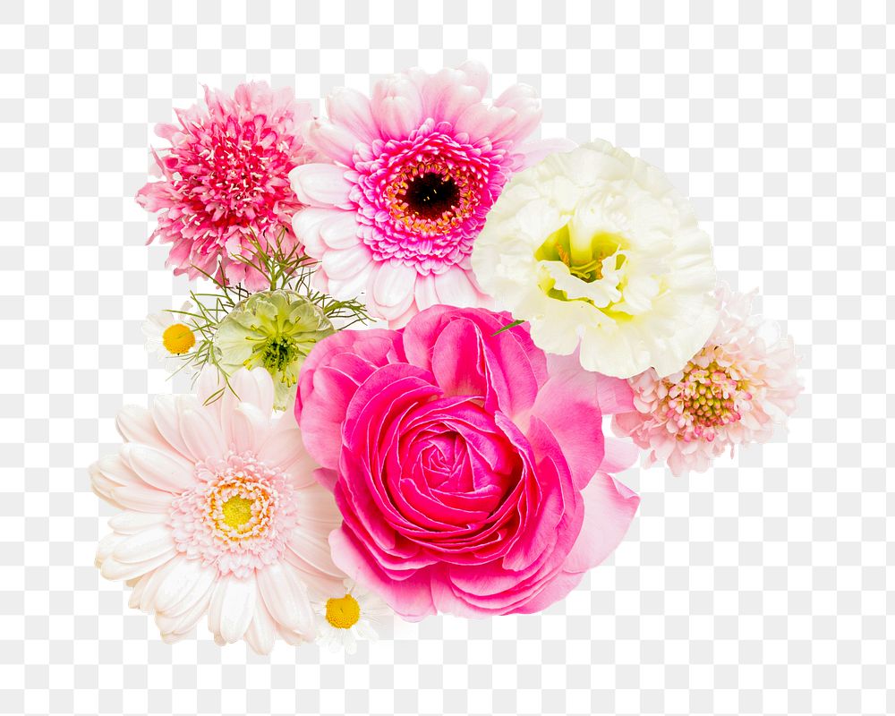 Pink spring png flower arrangement, transparent background