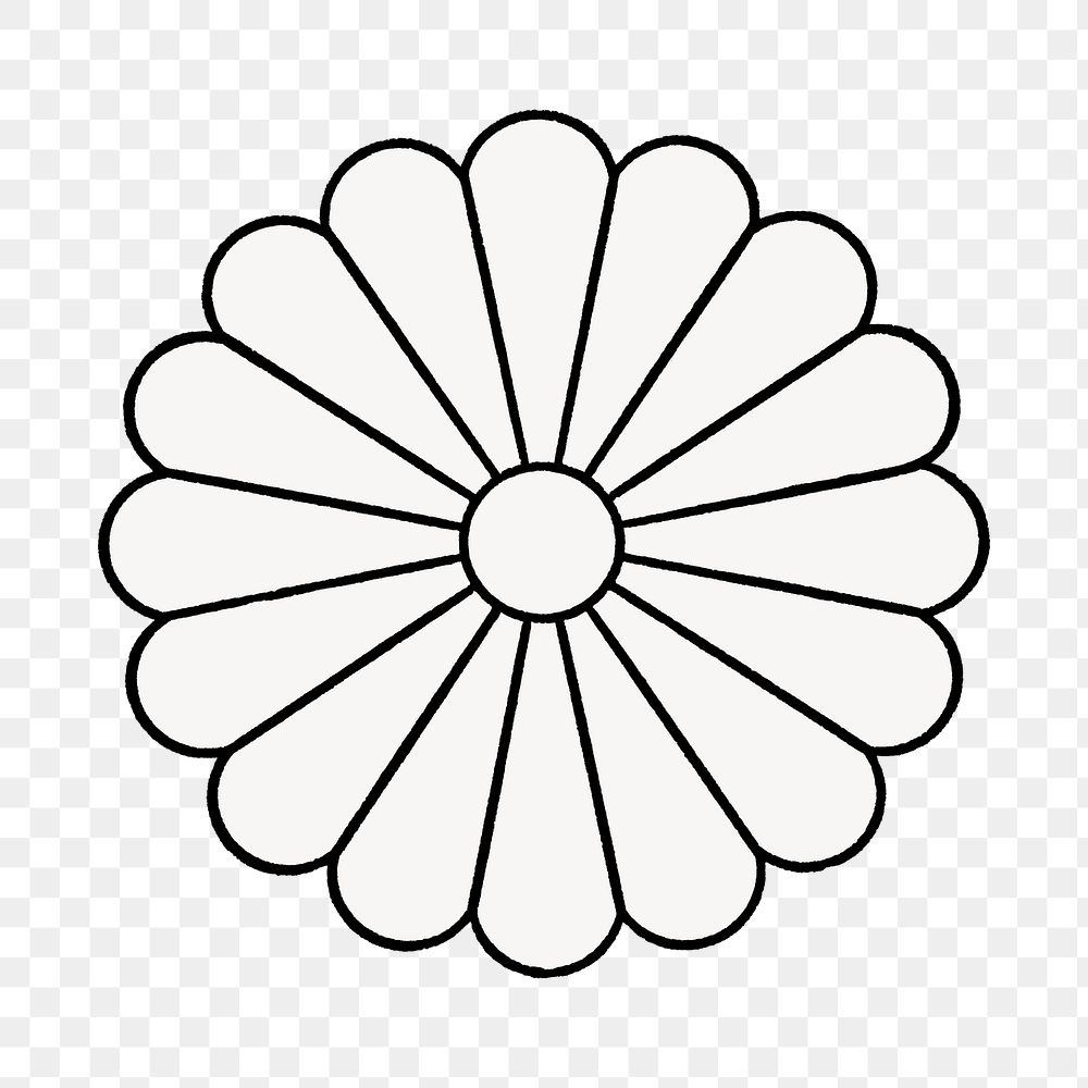 PNG Japanese flower, line art illustration, transparent background. Remixed by rawpixel.