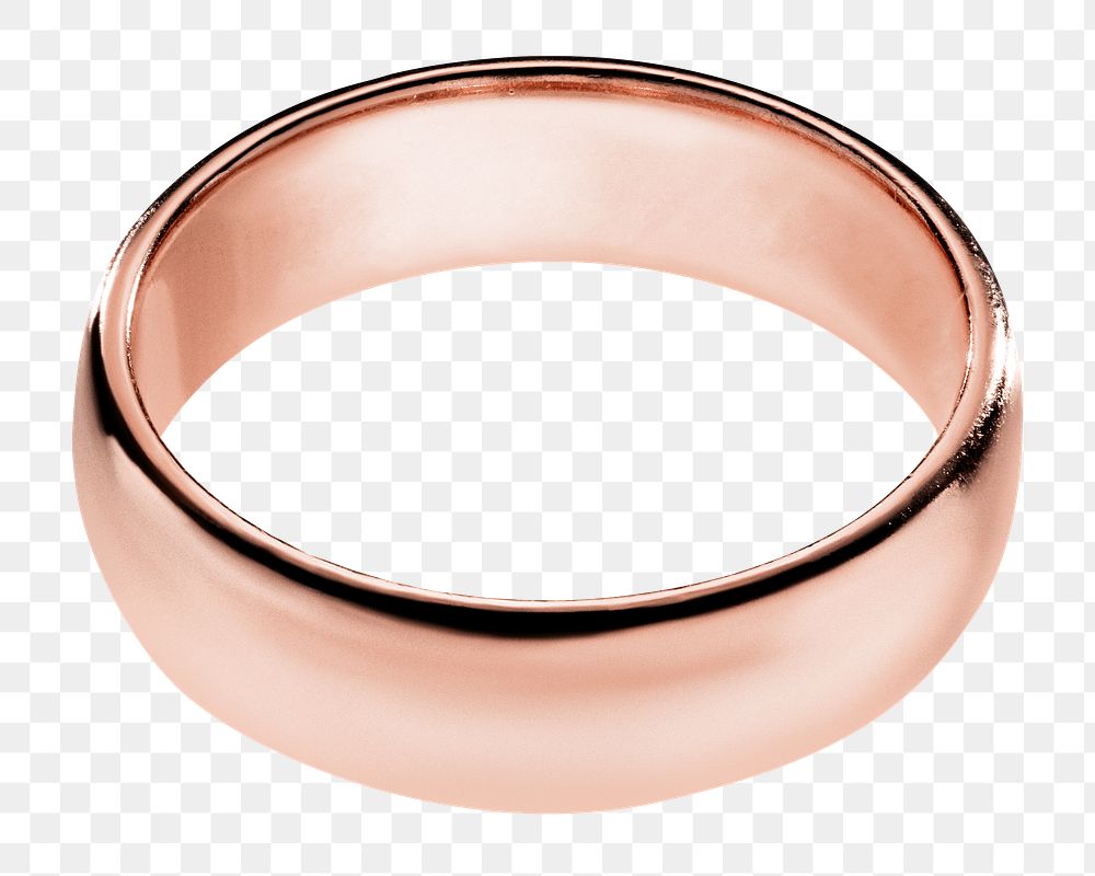 PNG rose gold ring, transparent background. Remixed by rawpixel. 