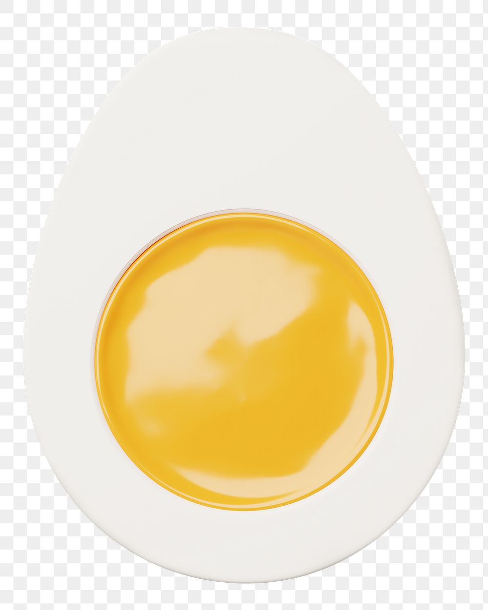 PNG 3D boiled egg, element illustration, transparent background