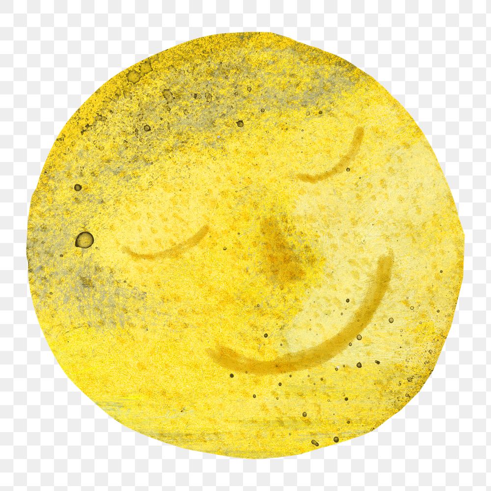 Smiling moon png, paper craft element, transparent background