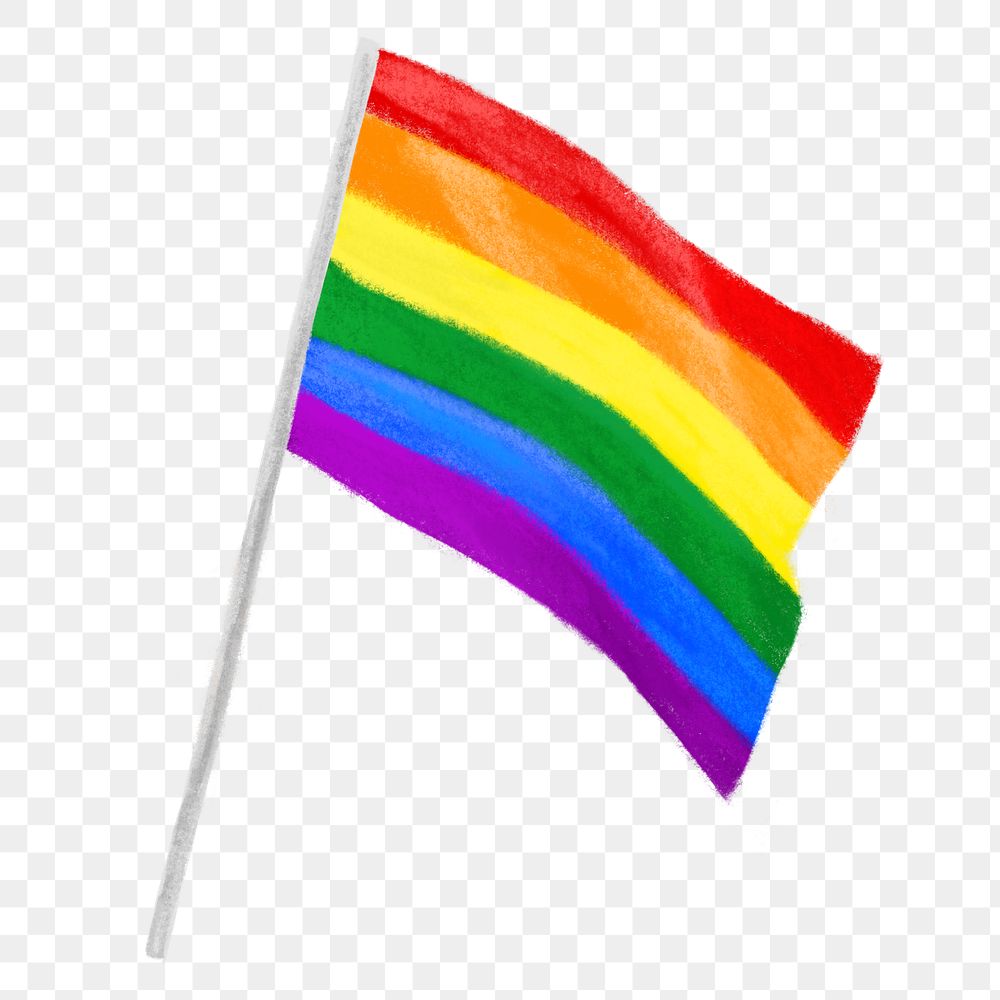 Pride flag png, aesthetic illustration, transparent background