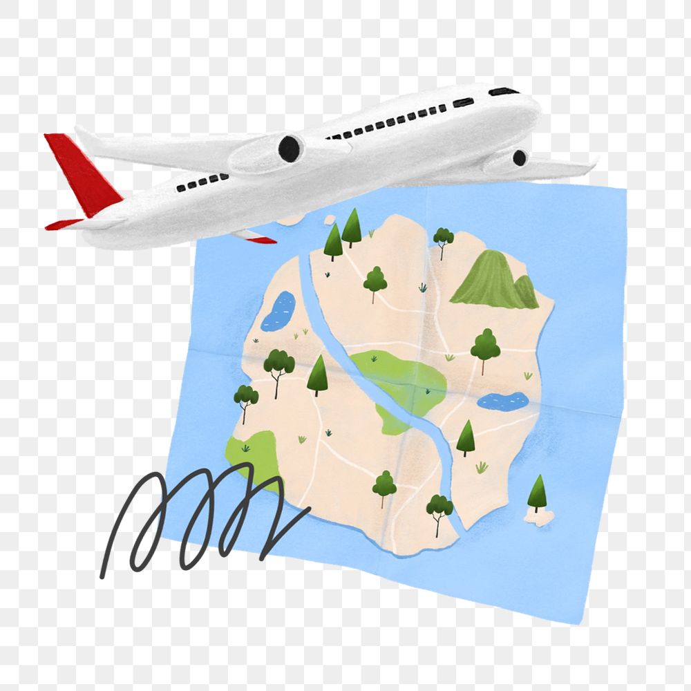 World travel png, aesthetic illustration, transparent background