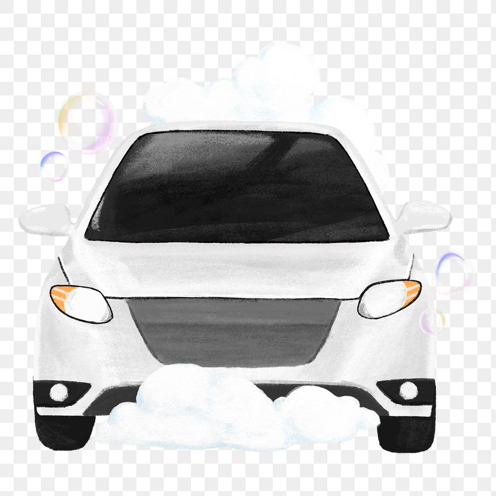 Png car wash vehicle illustration, transparent background