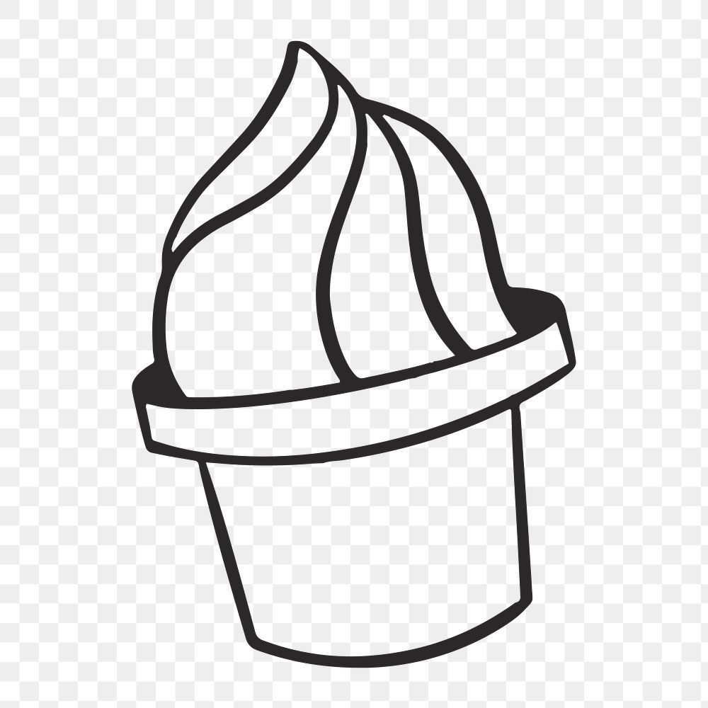 Ice cream png, retro illustration, transparent background