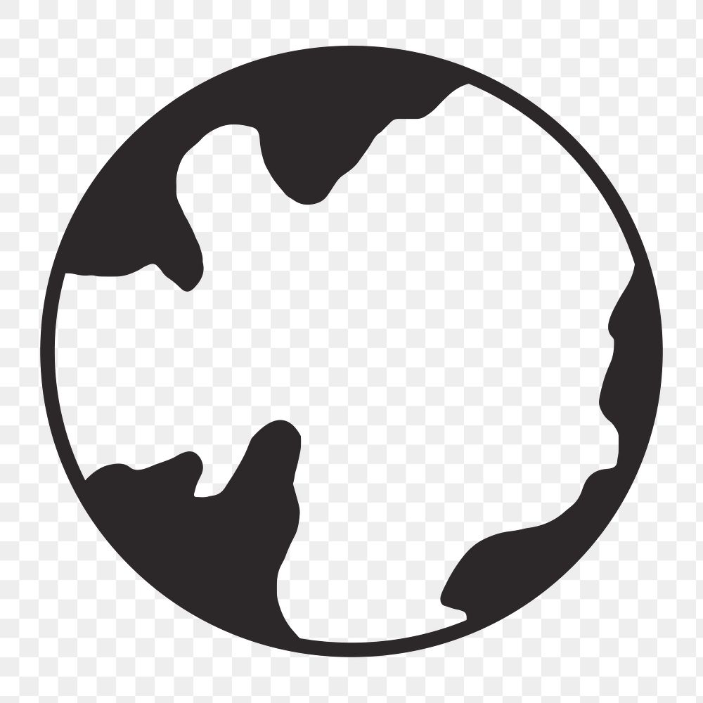 Earth globe png, retro illustration, transparent background