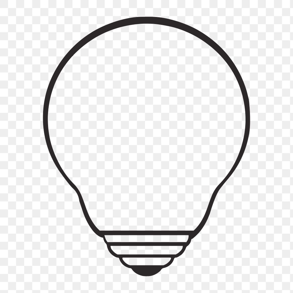 Light bulb png, retro illustration, transparent background