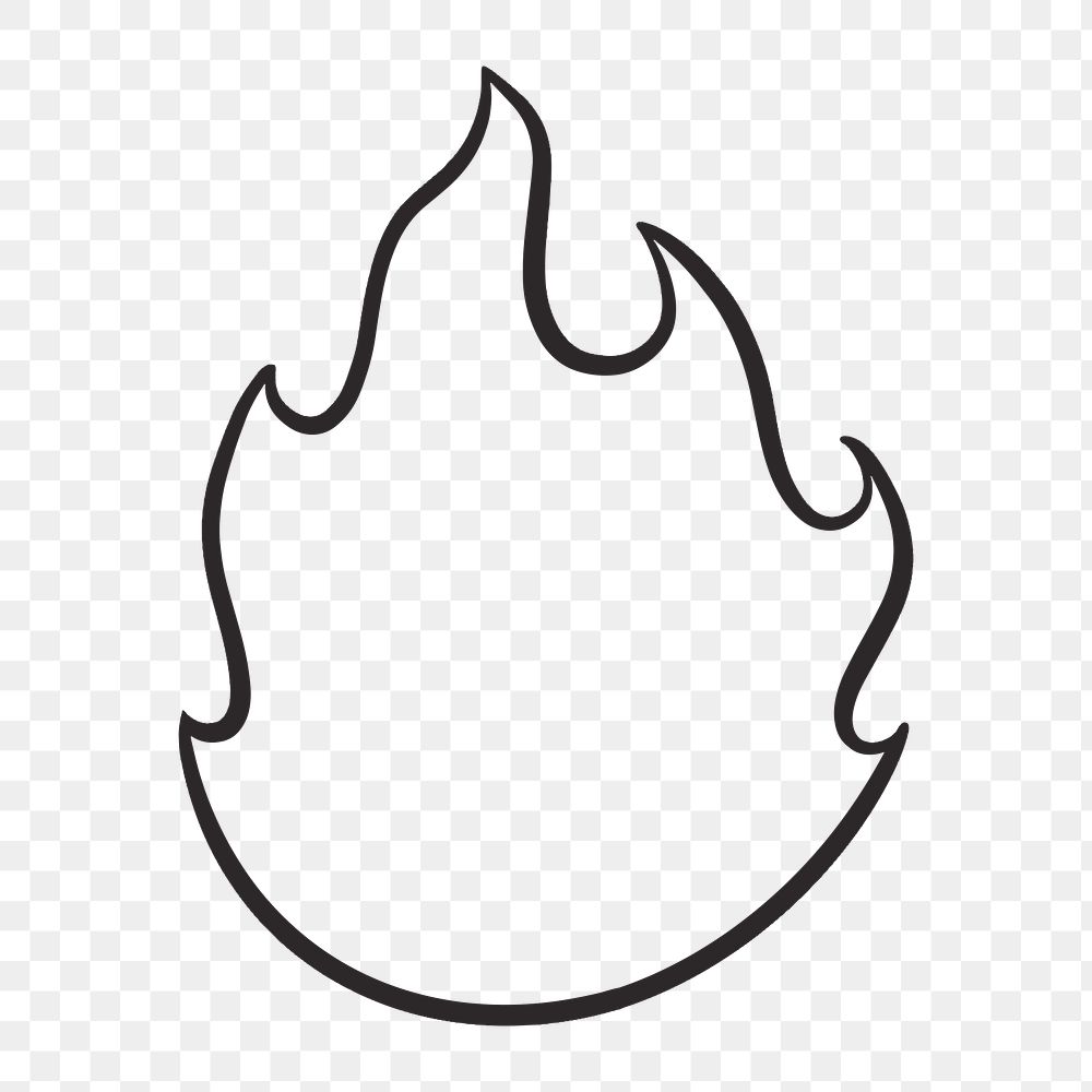 Fire flame png, retro illustration, transparent background