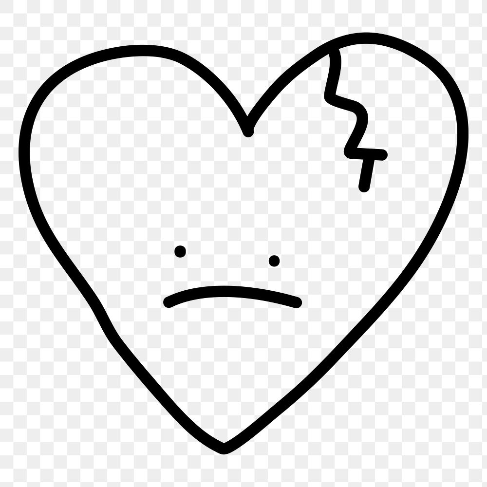 PNG sad love broken heart, transparent background