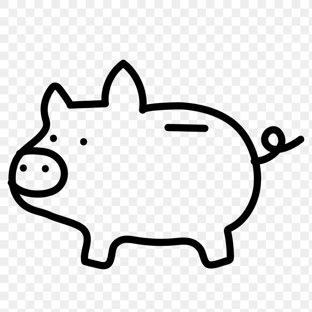 PNG money saving pig bank, transparent background