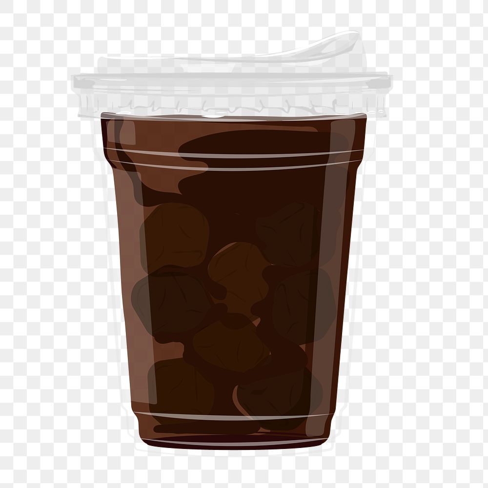 PNG iced black coffee, transparent background