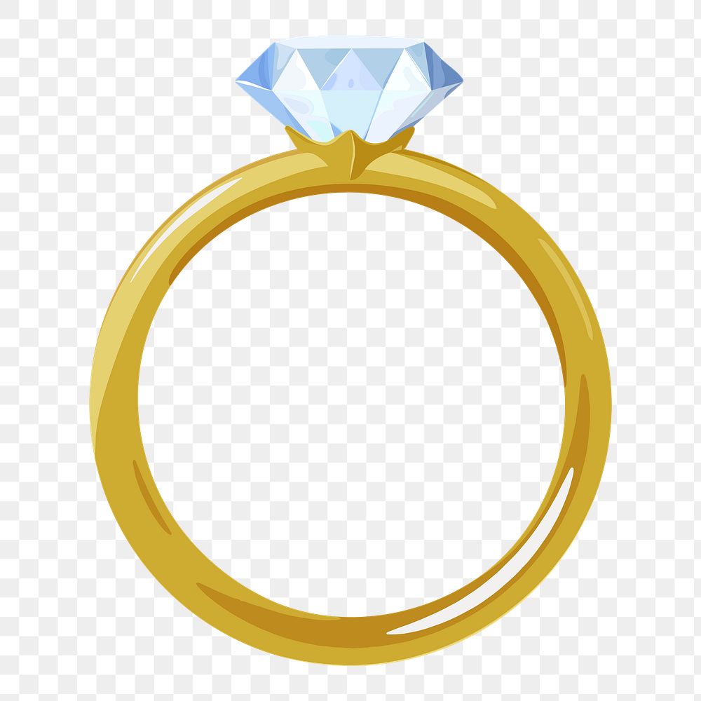 Blue png diamond ring, transparent background