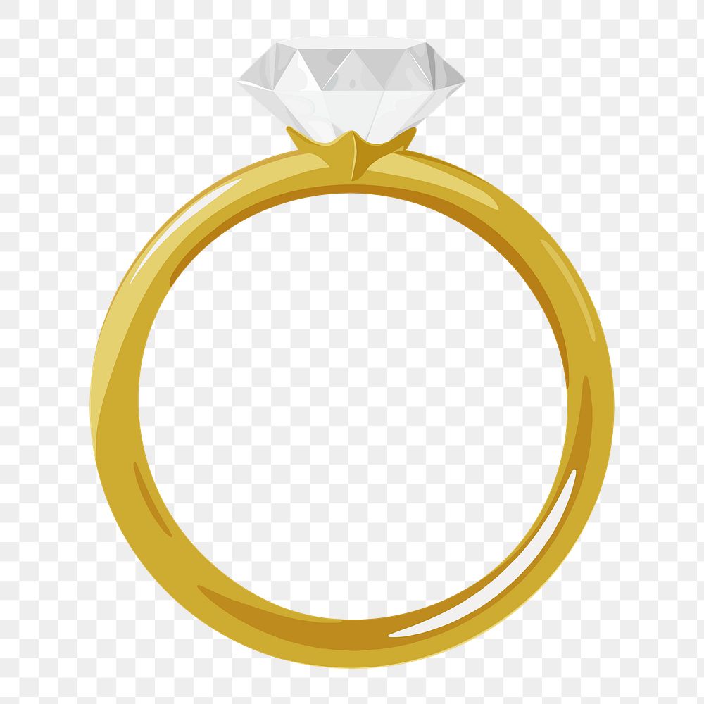 Diamond ring png jewelry illustration, transparent background