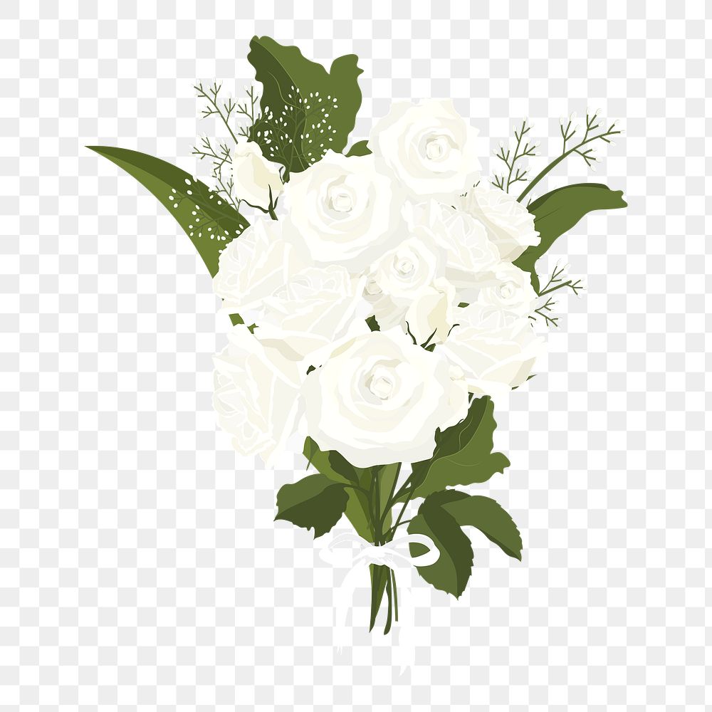 Wedding flower png bouquet illustration, transparent background