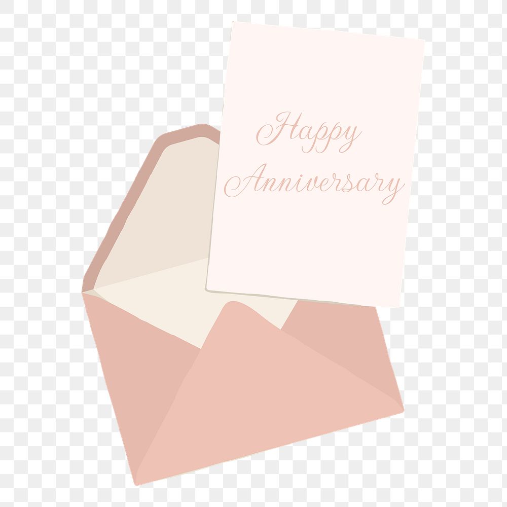 Happy anniversary png card, transparent background