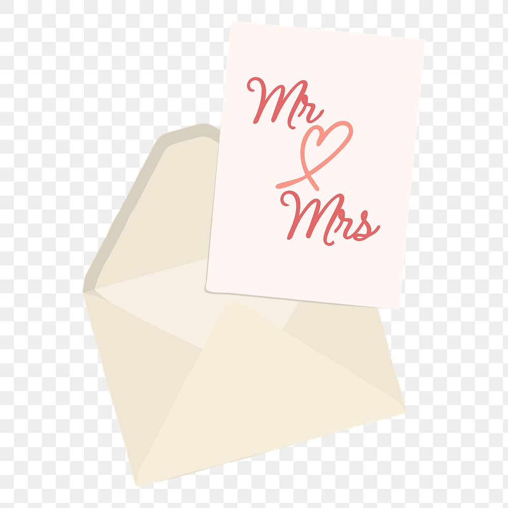 Wedding invitation png card, transparent background