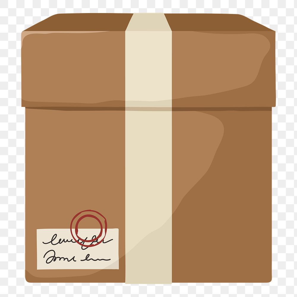 Sealed png paper box, transparent background