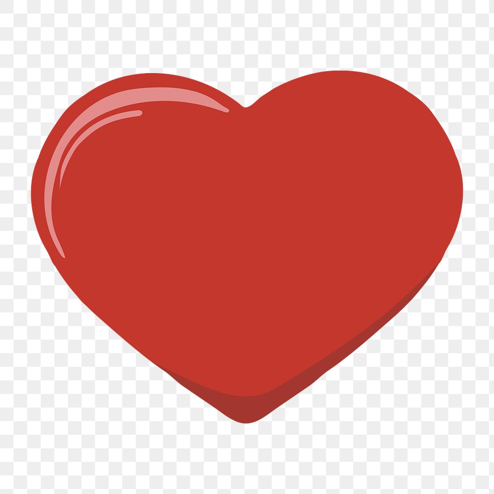 Red heart png,  transparent background
