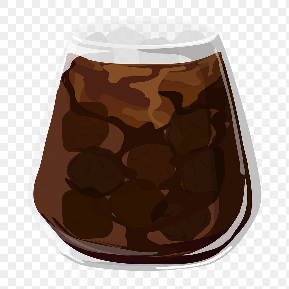 PNG Iced black coffee,  transparent background
