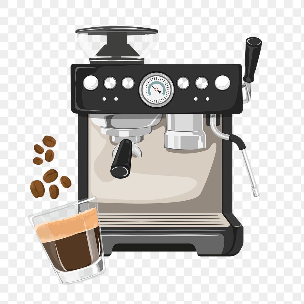 Coffee machine png, transparent background
