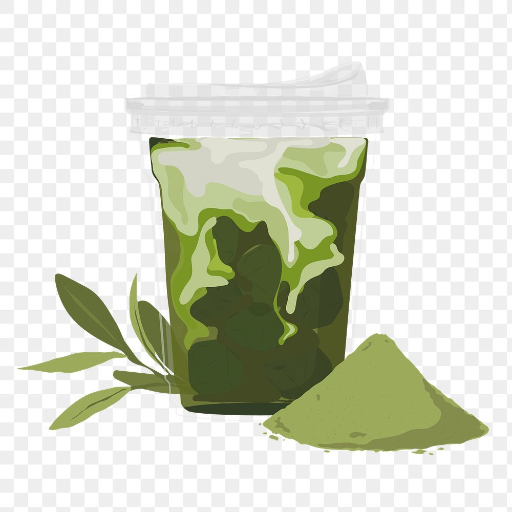 PNG matcha green tea, transparent background