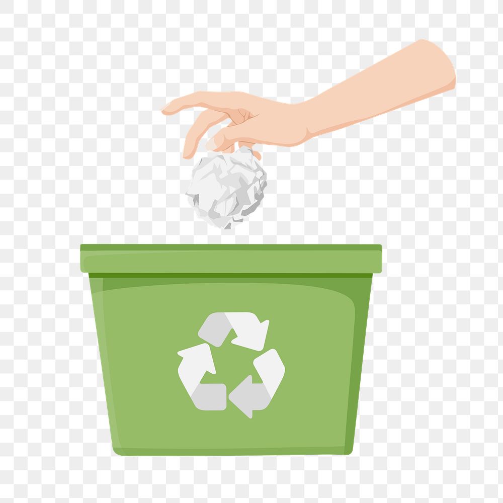 Paper png recycle trash can,  transparent background
