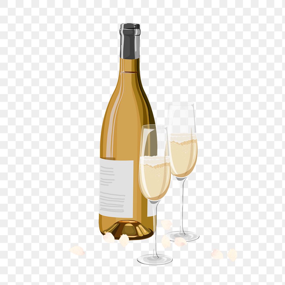 Champagne celebration png alcohol beverage illustration, transparent background