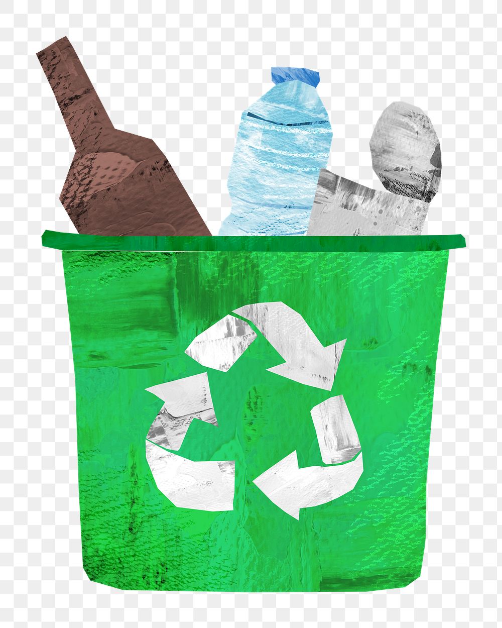 PNG Recycling bin, environment paper craft, transparent background