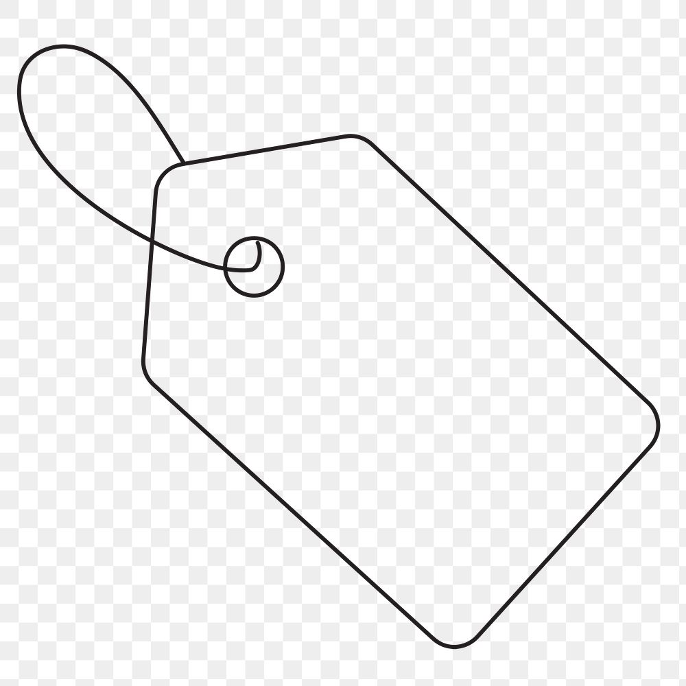 Label tag png line art, transparent background