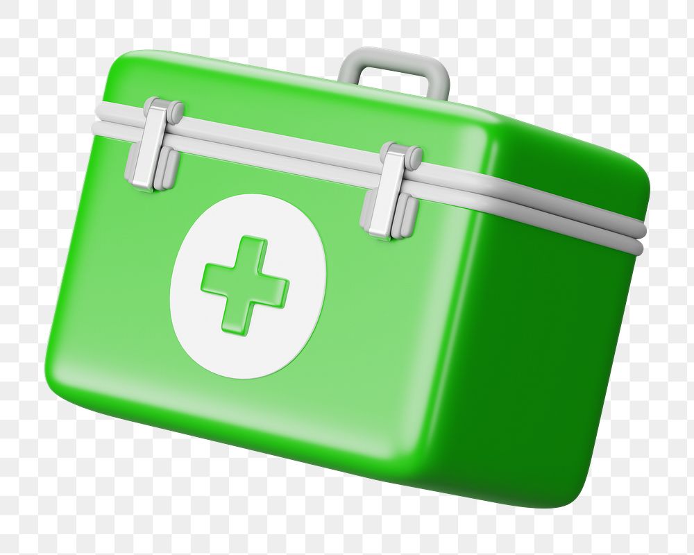 PNG 3D first aid box, element illustration, transparent background