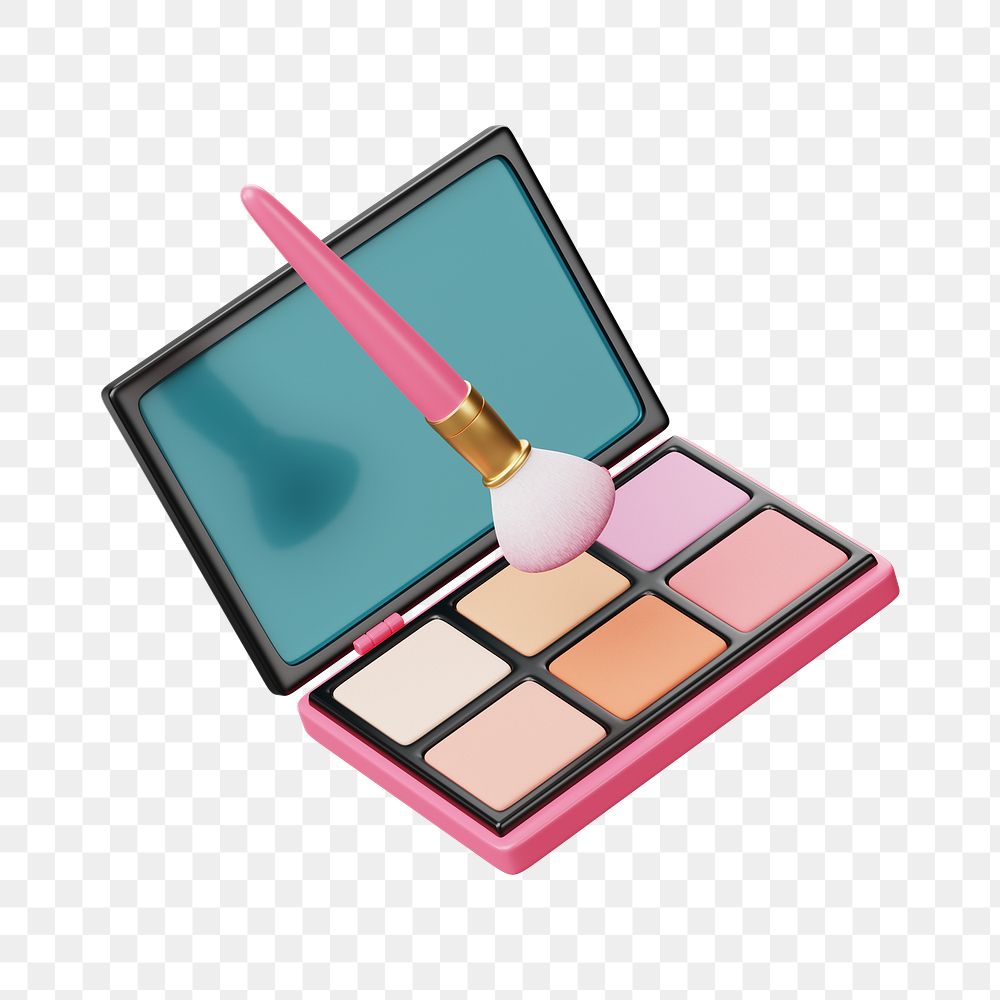 PNG 3D blush palette, element illustration, transparent background