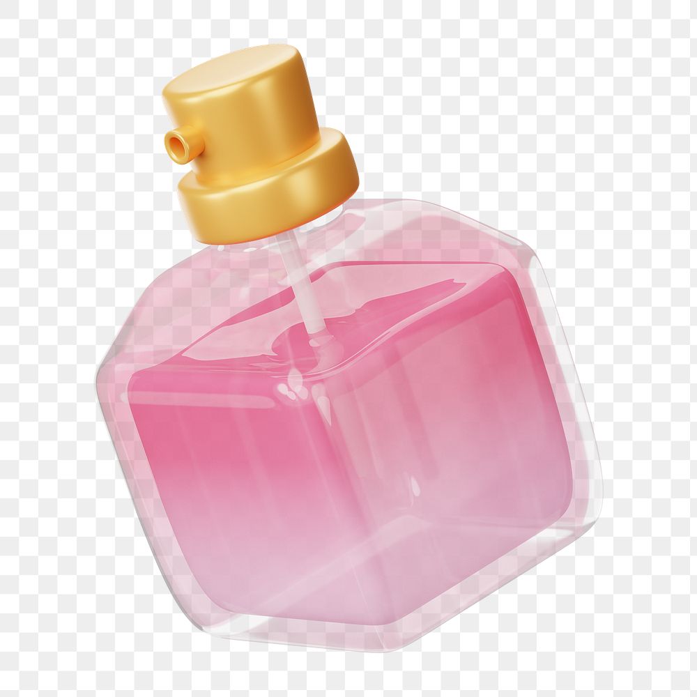 PNG 3D perfume bottle, element illustration, transparent background