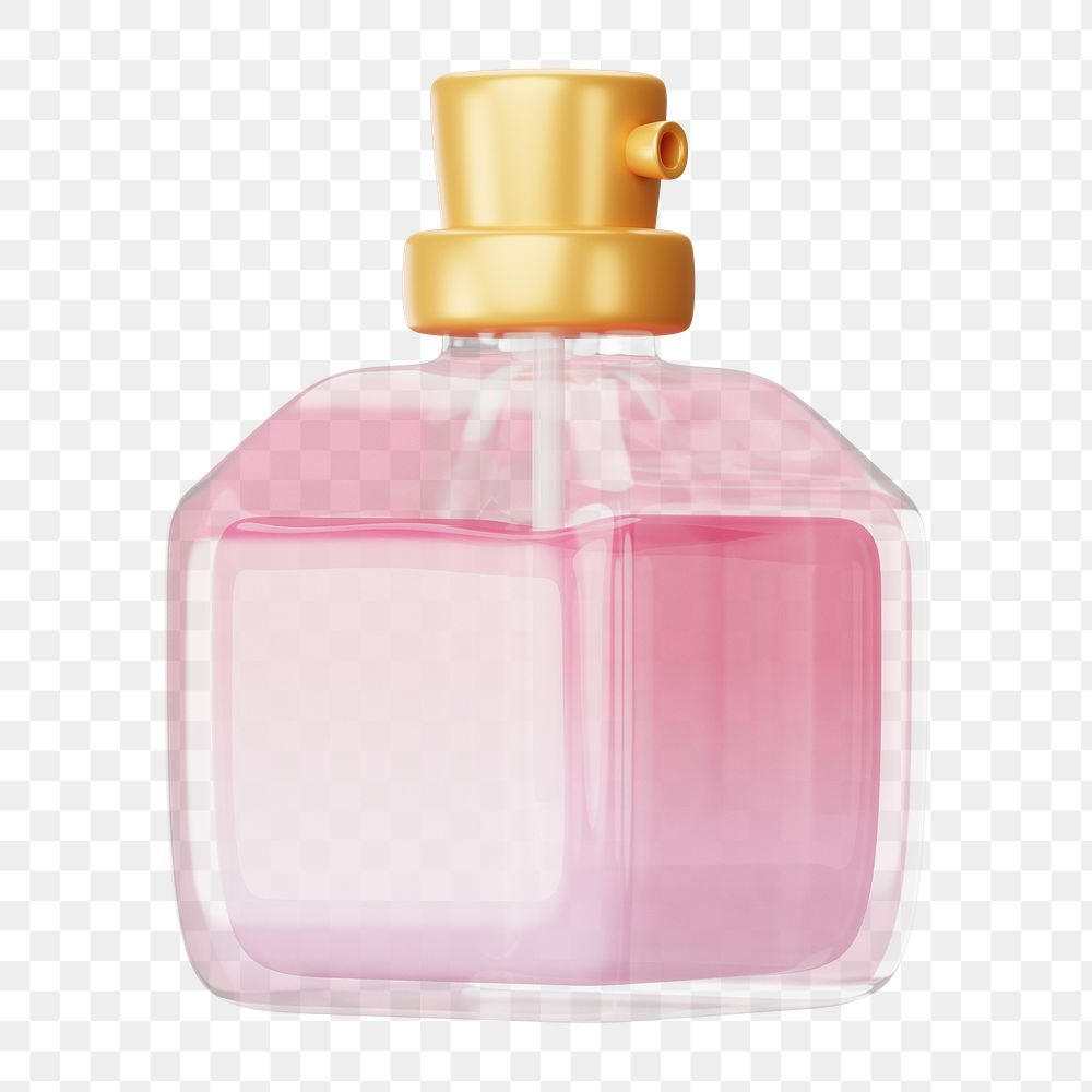 PNG 3D perfume bottle, element illustration, transparent background