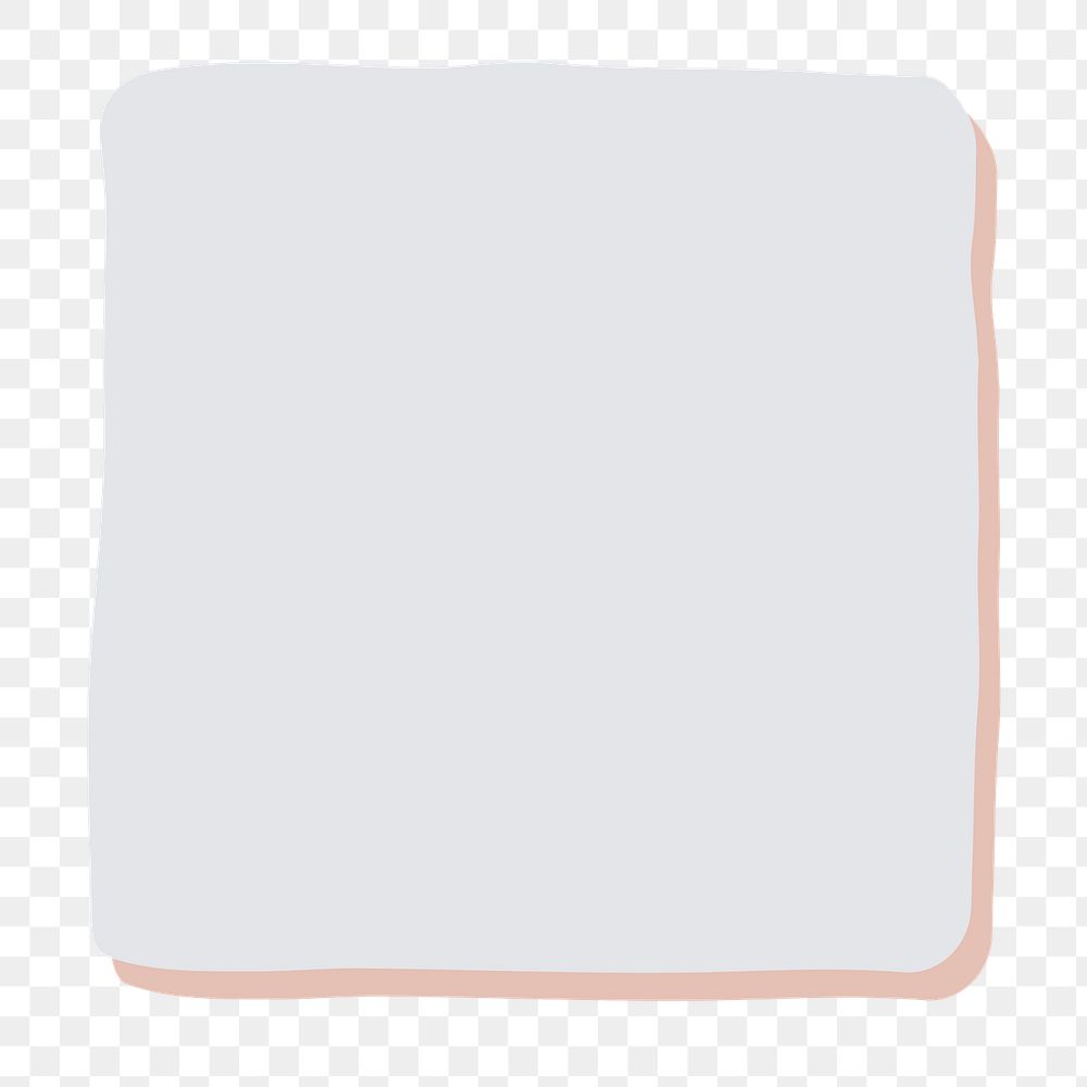 Gray square png, blank geometric shape, transparent background