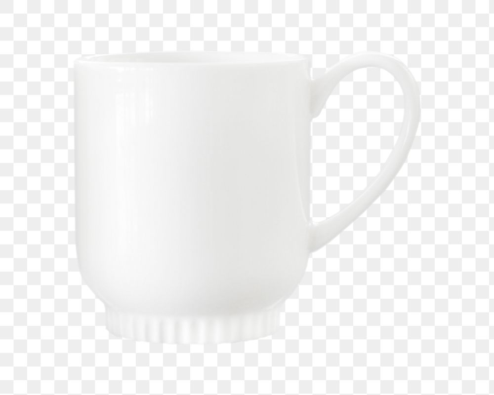 Png white empty mug, transparent background