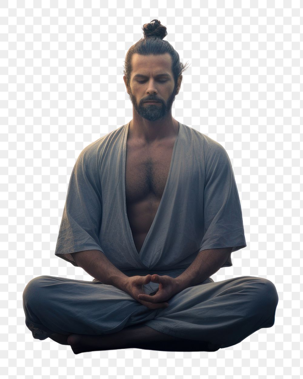 Sitting sports adult yoga.  PNG with transparent background.