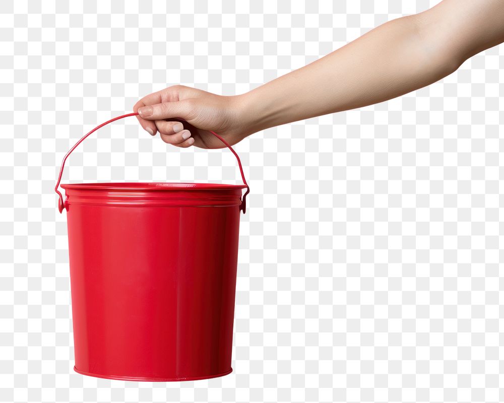 Bucket adult container flowerpot.  PNG with transparent background.