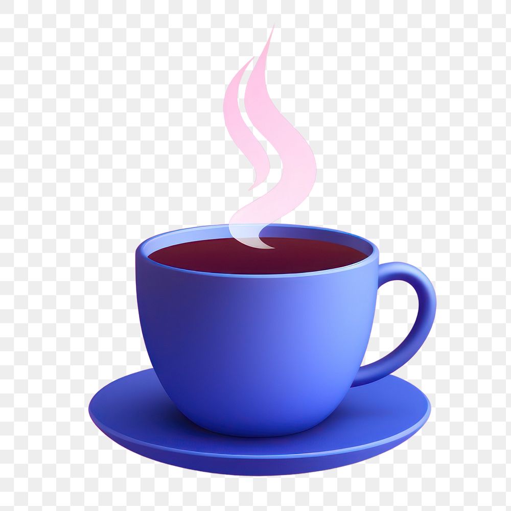 Saucer coffee drink cup.  PNG with transparent background.