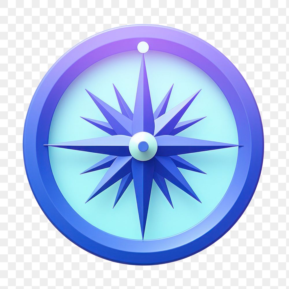 Technology compass circle symbol.  PNG with transparent background.