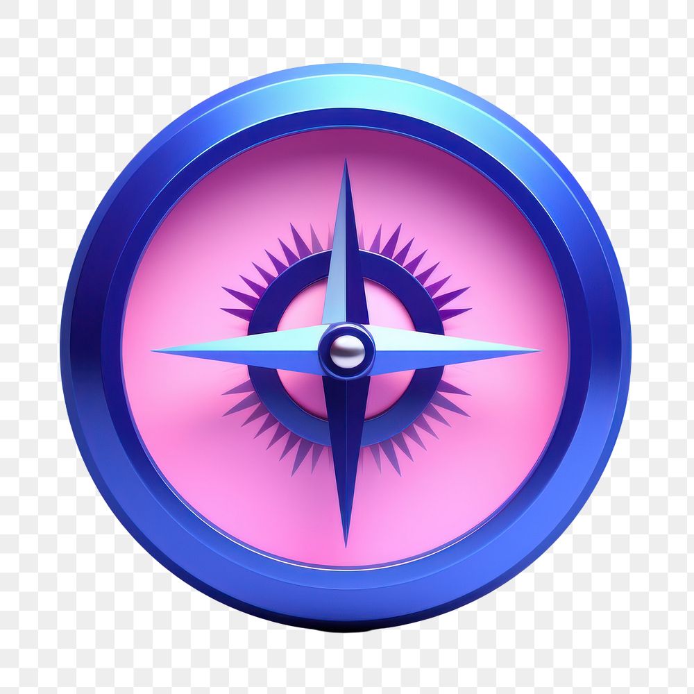 Technology compass circle purple.  PNG with transparent background.