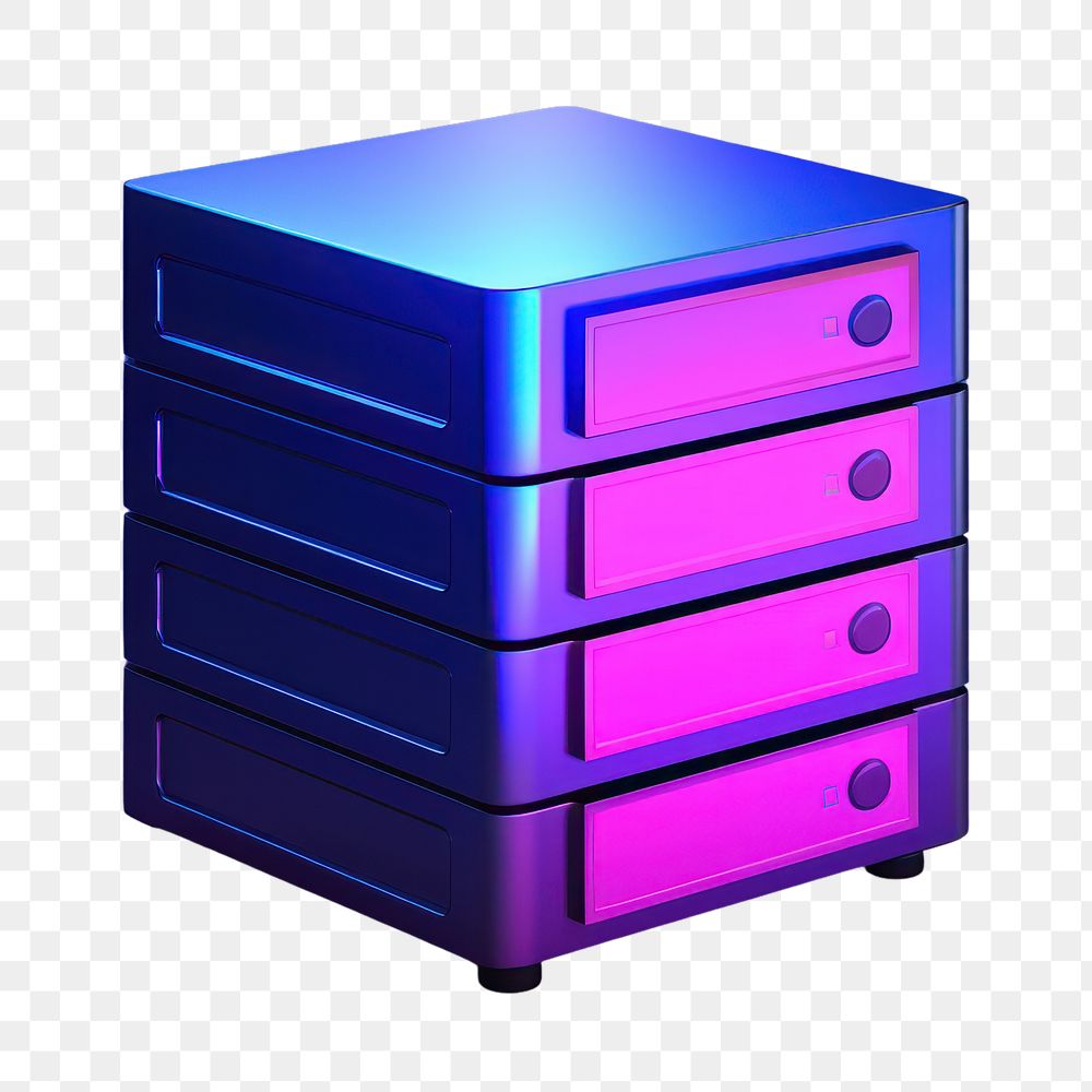 Furniture computer drawer electronics.  PNG with transparent background.