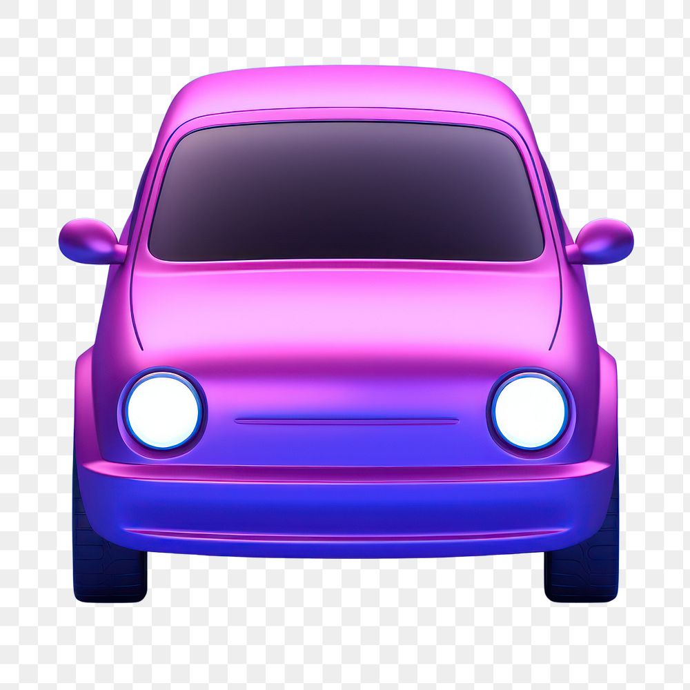 Vehicle purple car transportation.  PNG with transparent background.